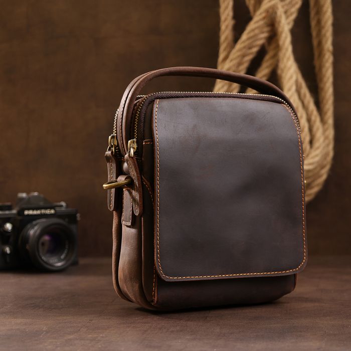 Шкіряна чоловіча vintage сумка 20372 Vintage коричневий
