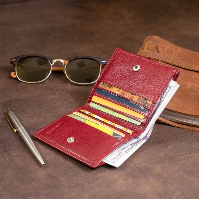 Компактний жіночий гаманець ST Leather 19257 бордовий