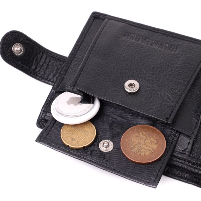 Мужской кошелек среднего размера из натуральной кожи ST Leather 22484 черный