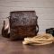 Сумка мужская с тиснением под крокодила 14698 Vintage коричневая