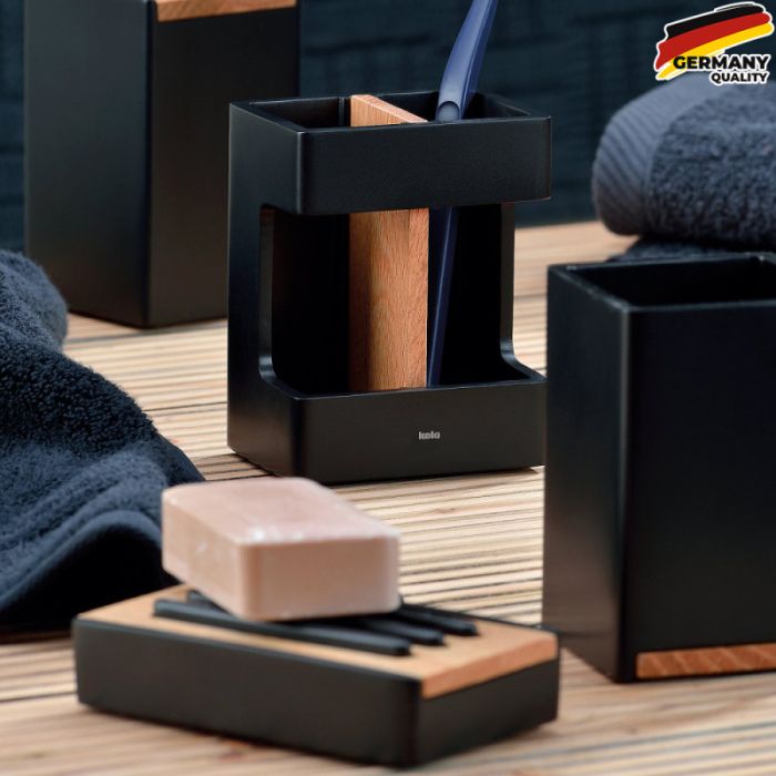 Стакан для зубних щіток KELA Cube чорний 7х7х11 см (23687)