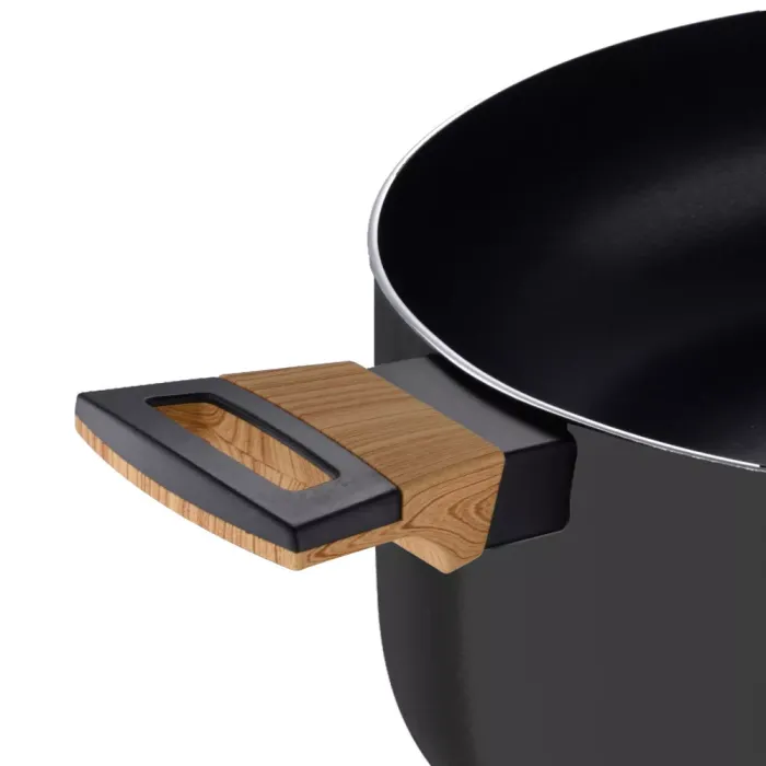 Кастрюля с крышкой Bergner Earth black 28 см 6 л (BG-32037-BK)