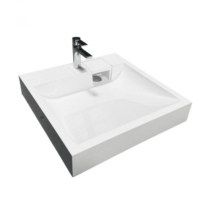 Умивальник на пральну машину без переливу Adamant Washer New White штучний камінь