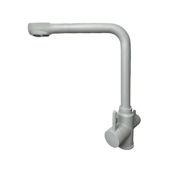 Змішувач з нержавіючої сталі дво-важільний Adamant SA-021 світло-сірий