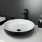 Умивальник накладна чаша Adamant Sunline New Black-White glossy d395x130мм