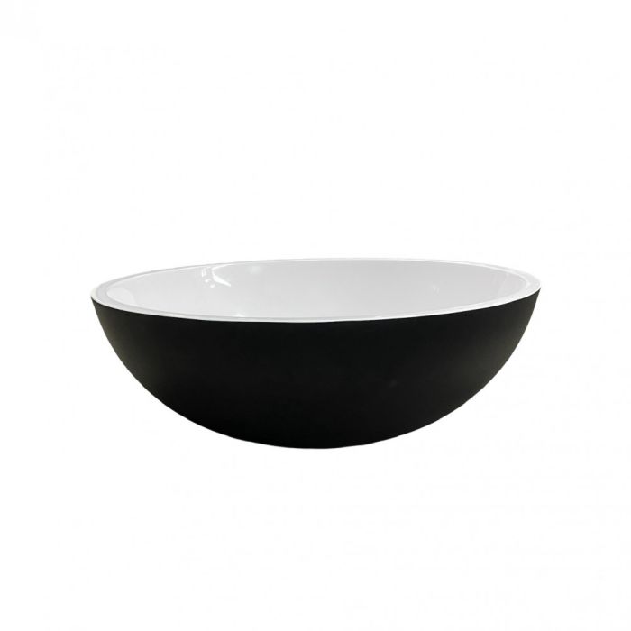 Умивальник Adamant KREIS-42 Black-White 420x420x150 мм штучний камінь