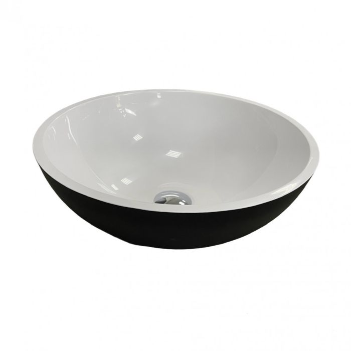 Умивальник Adamant KREIS-42 Black-White 420x420x150 мм штучний камінь