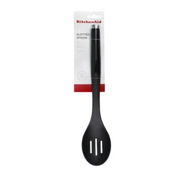 Ложка для сервіровки з прорізами KitchenAid Classic, 34 см, чорний (KCG004OHOBE)