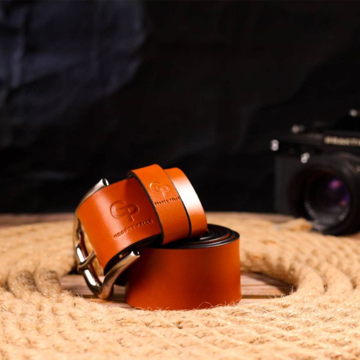 Якісний ремінь для чоловіків з натуральної шкіри Grande Pelle 21472 рудий