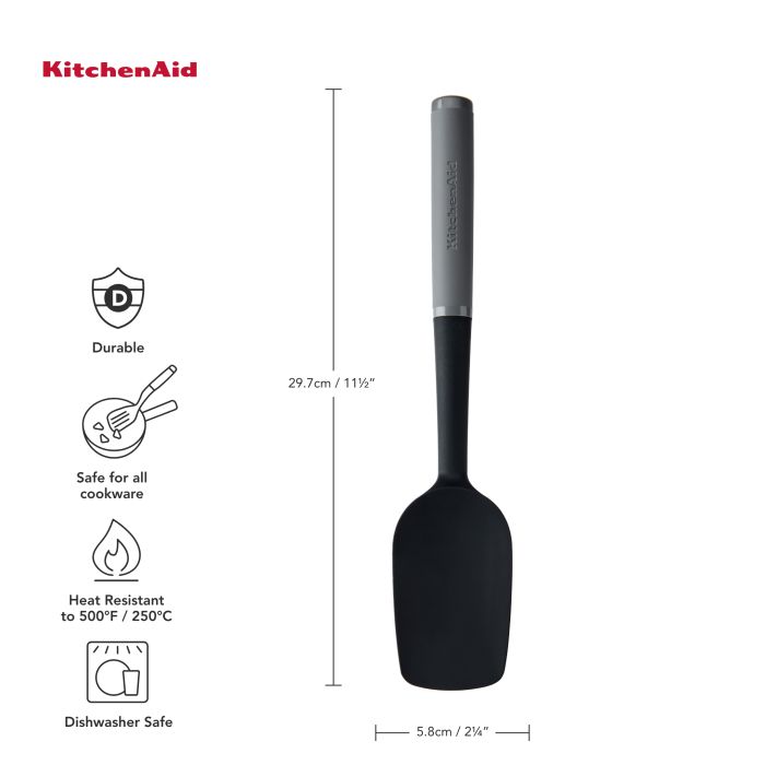 Лопатка силіконова KitchenAid Coreline, 34 см, сірий (KAS030OHCGG)