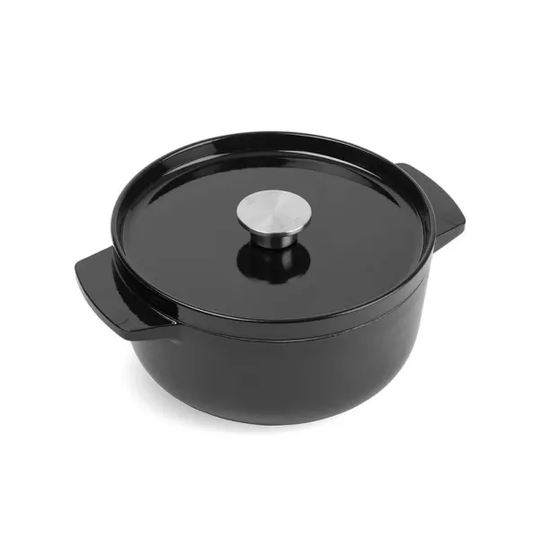 Каструля чавунна з кришкою KitchenAid 22 см 3,3 л чорна (CC006058-001)