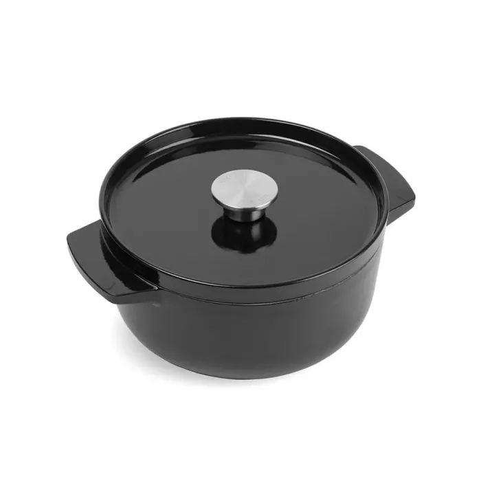 Кастрюля чугунная с крышкой KitchenAid 22 см 3,3 л черная (CC006058-001)