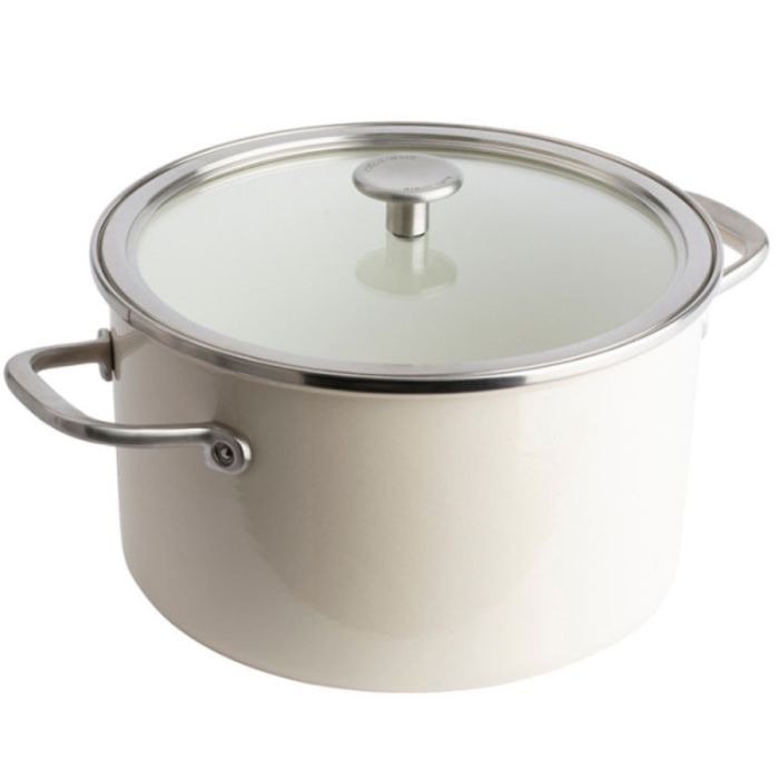 Каструля з кришкою KitchenAid Steel Core, 20 см, 3,7 л, мигдальний крем