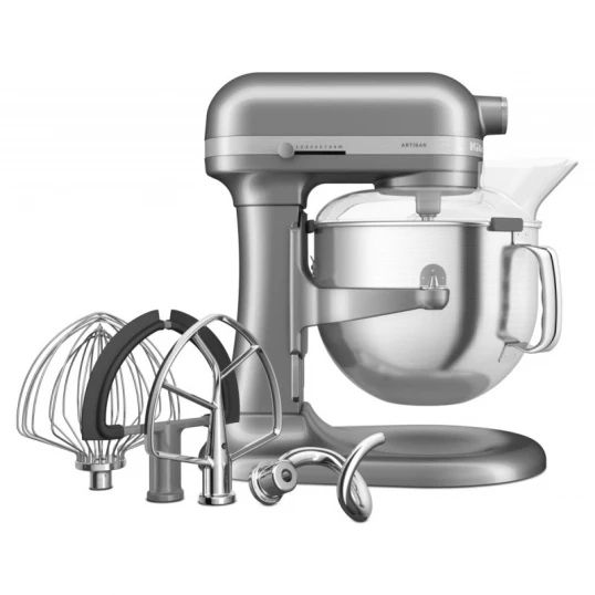 Кухонна машина KitchenAid Artisan 6,6 л 5KSM70SHXECU з підйомною чашею сріблястий