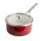 Ківш з кришкою KitchenAid Steel Core, 16 см, 1,3 л, червоний