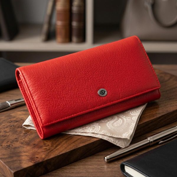 Класичний жіночий гаманець ST Leather 19376 червоний