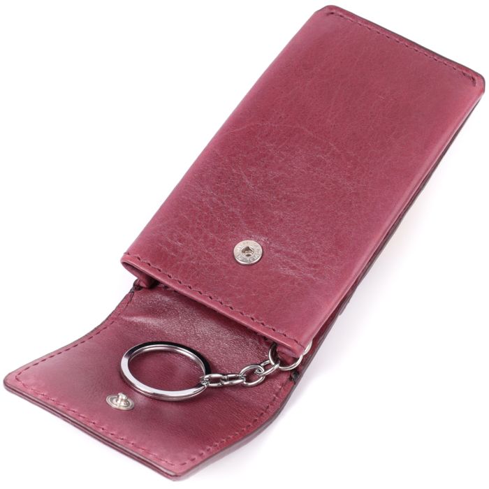 Ключница для женщин в виде футляра из натуральной кожи GRANDE PELLE 22572 бордовая