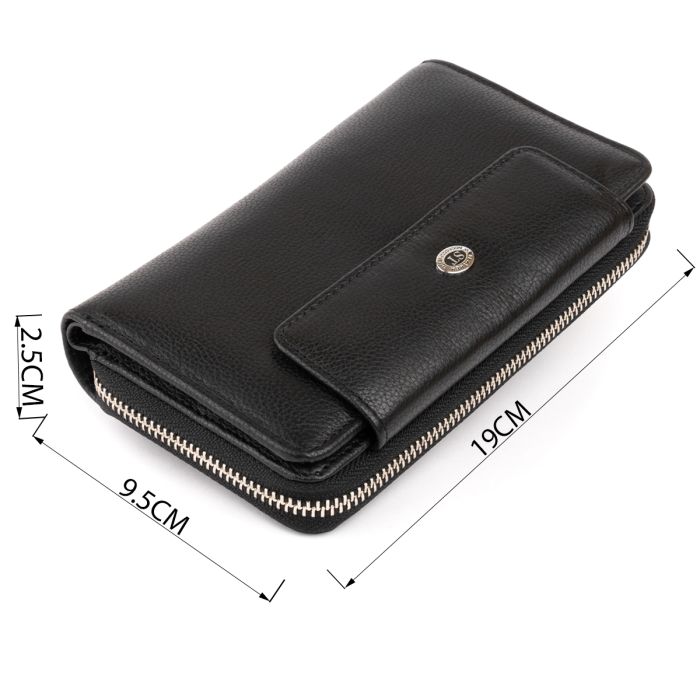 Кошелек из кожи на защелке ST Leather 19339 черный