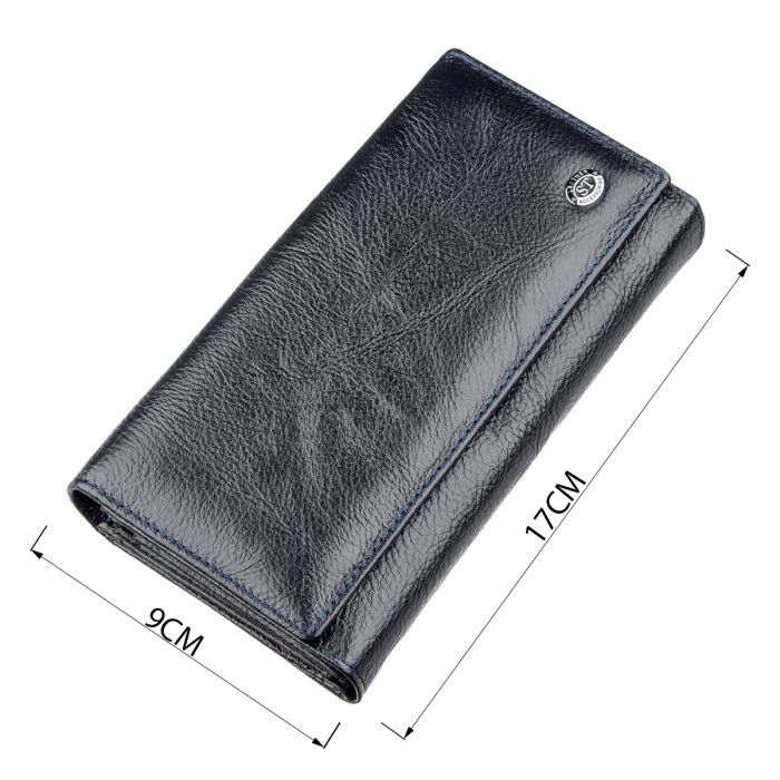 Гаманець-клатч із візитницею ST Leather 18880 сіро-синій