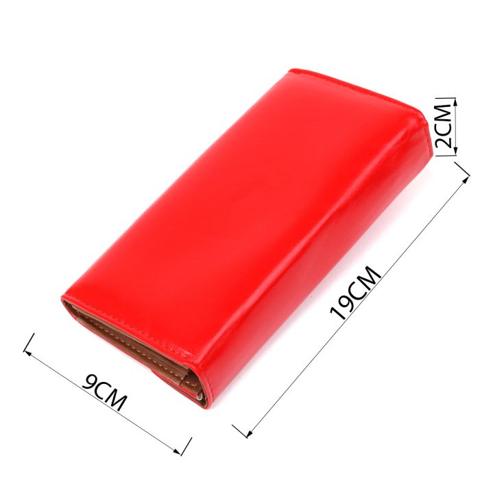 Кошелек женский конверт из гладкой экокожи KIVI 19069 красный