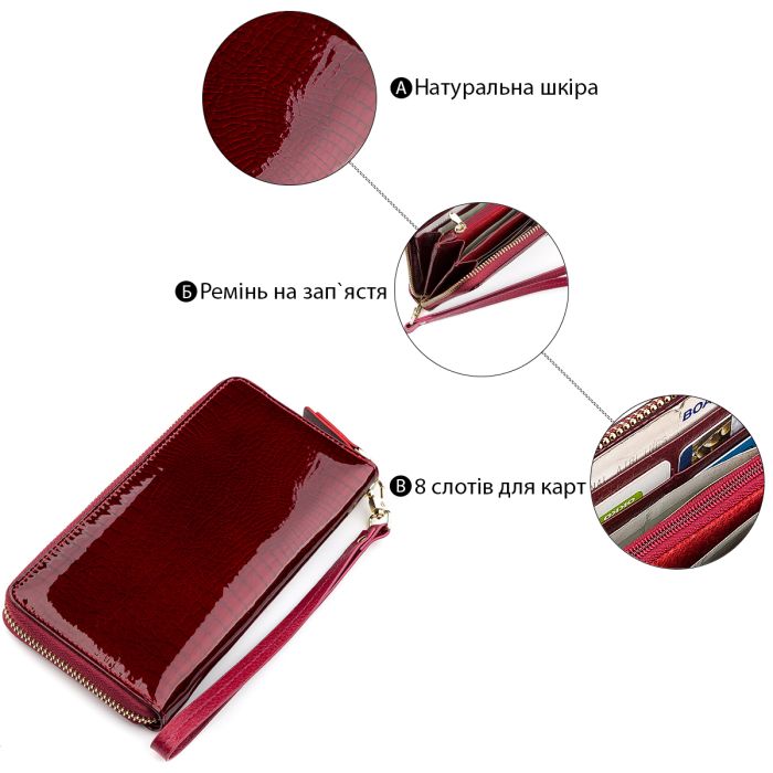 Кошелек женский ST Leather 18400 (S4001A) Кожаный бордовый