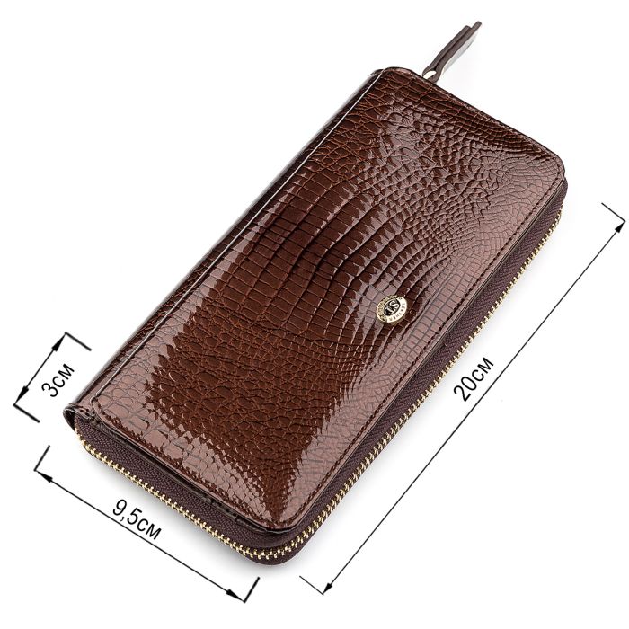 Кошелек женский ST Leather 18438 (S7001A) многофункциональный коричневый