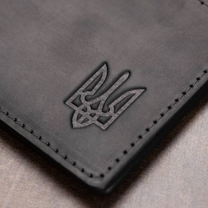 Кожаная матовая обложка для удостоверения Grande Pelle 11525 черный