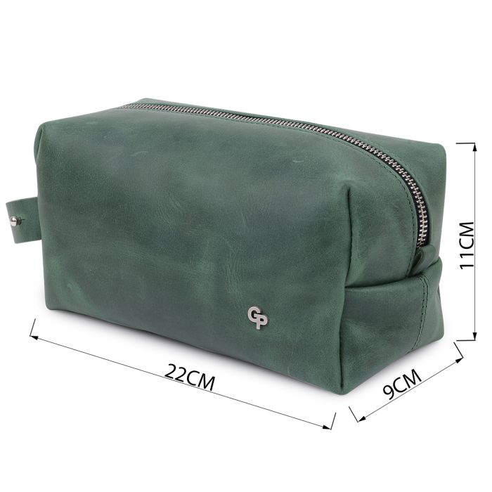 Кожаная косметичка унисекс Grande Pelle 11573 зеленый