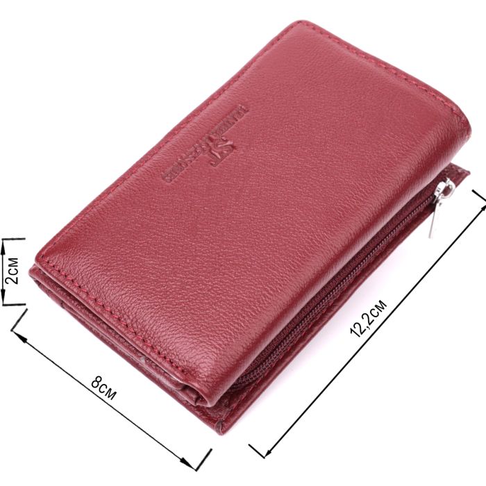 Кожаный женский кошелек в три сложения ST Leather 22489 бордовый