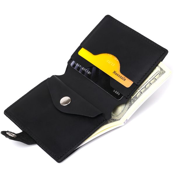 Кожаный мужской бумажник Shvigel 16474 черный
