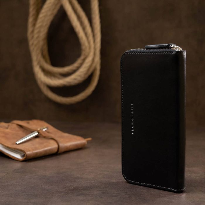 Шкіряний жіночий гаманець Grande Pelle 11562 чорний