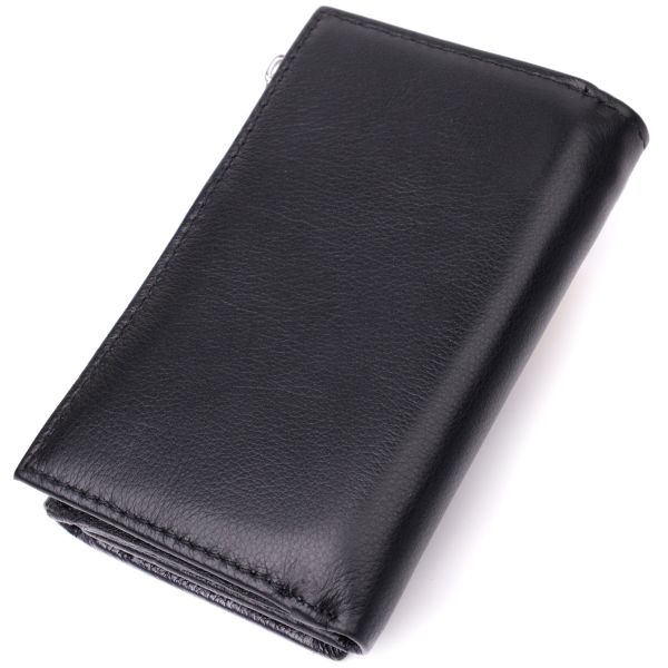 Women's leather wallet in three folds ST Leather 22488 black