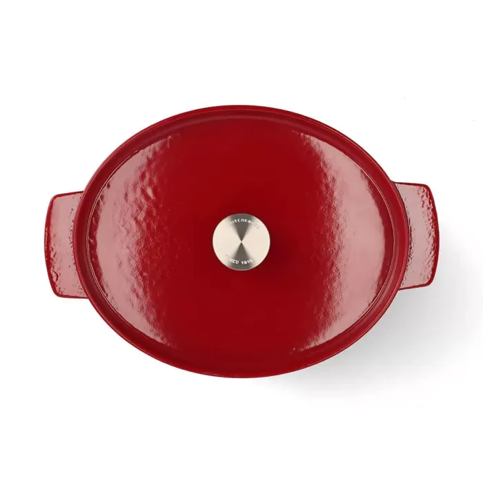 Гусятниця чавунна з кришкою KitchenAid 30 см 5,6 л червона (CC006063-001)