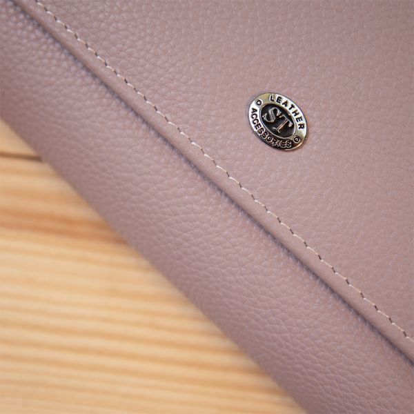 Красивий жіночий гаманець із натуральної шкіри ST Leather 19385 світло-рожевий