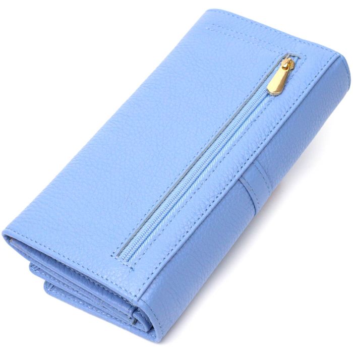 Красивий жіночий гаманець з великою кількістю відділень із натуральної шкіри Tony Bellucci 21962 синьо-фіолетовий