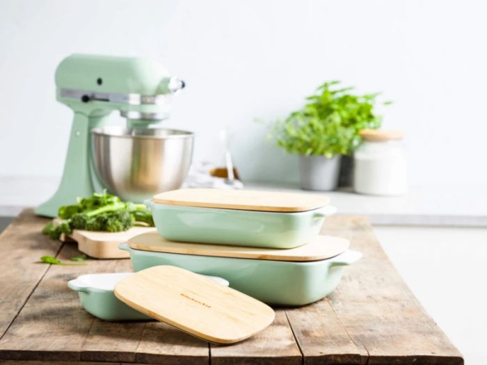 Форма для випічки з кришкою KitchenAid керамогранітна 31,2x18,8x7,2 см 1,9 л фісташковий колір (CC007425-001)
