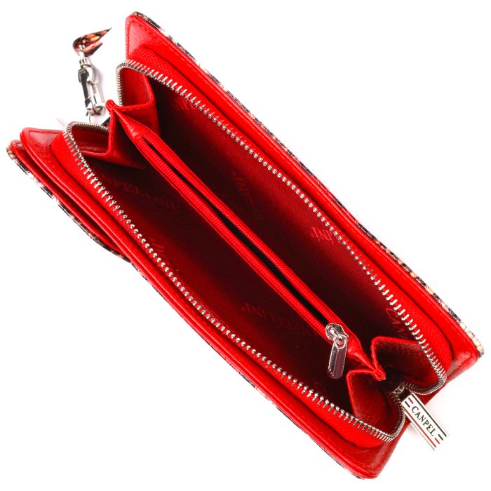 Лаковане портмоне клатч з натуральної шкіри з тисненням під змію Canpellini 21541 різнокольорове