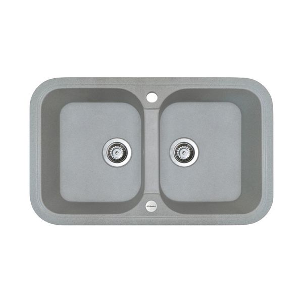 Кухонна мийка Adamant TWINS світло-сіра 765x470x190 мм, 2 повнорозмірні чаші