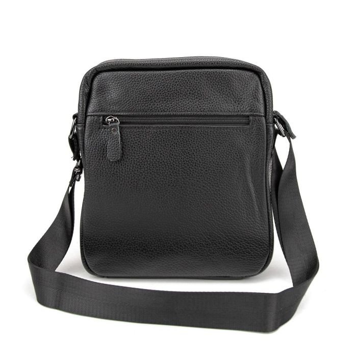 Кожаный маленький мужской мессенджер черный Tiding Bag M56-0187A