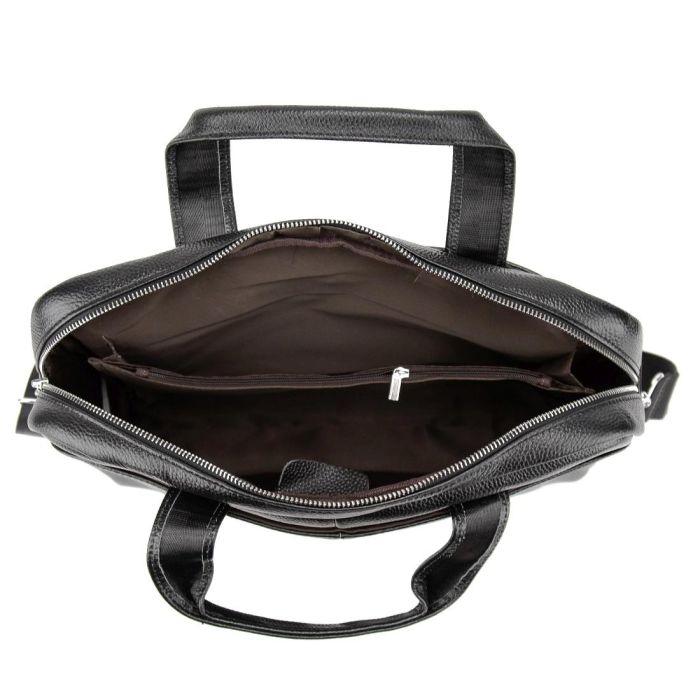 Ділова чоловіча шкіряна сумка Tiding Bag M56-1111A чорна