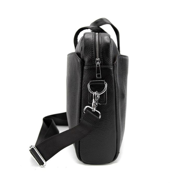 Ділова чоловіча шкіряна сумка Tiding Bag M56-1111A чорна
