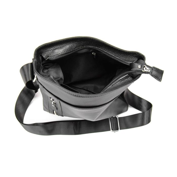 Мессенджер черный с клапаном Tiding Bag M56-17195A