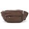 Вместительная кожаная сумка на пояс коричневая Tiding Bag M56-2030C