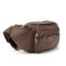 Вместительная кожаная сумка на пояс коричневая Tiding Bag M56-2030C