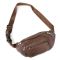 Вместительная кожаная сумка на пояс коричневая Tiding Bag M56-2030C