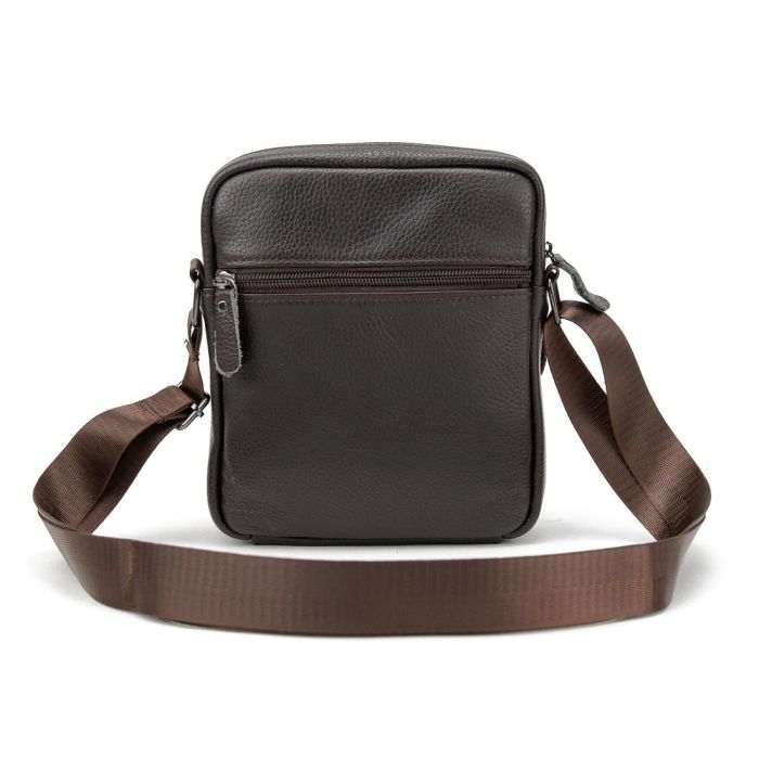 Чоловіча шкіряна сумка через плече Tiding Bag M56-3646-1C коричнева