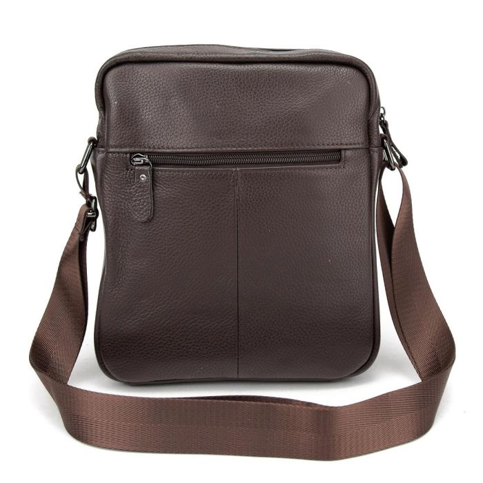 Мужская кожаная сумка через плечо Tiding Bag M56-9981C коричневая