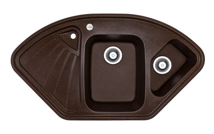 Кухонна мийка Adamant CONSENSUS mokko 1045x575x190 мм, кутова з крилом