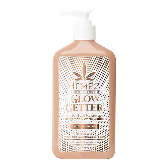 Молочко для тіла з шиммером "Бергамот та Тепла Ваніль" Glow Getter Shimmer Herbal Body Moisturizer Bergamot & Warm Vanilla Hempz 500 мл (8104-03)