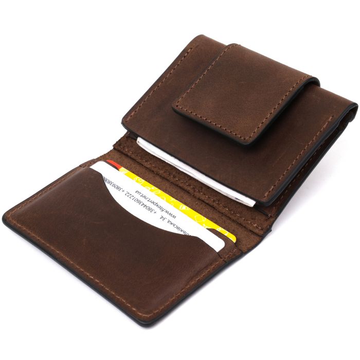 Чоловіча шкіряна візитниця Grande Pelle 11362 коричневий